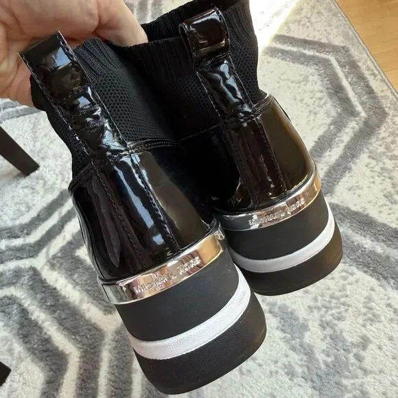 Michael Michael Kors Skyler Stretch-Knit Sock Sneaker in Black 9 - Picture 10 of 13